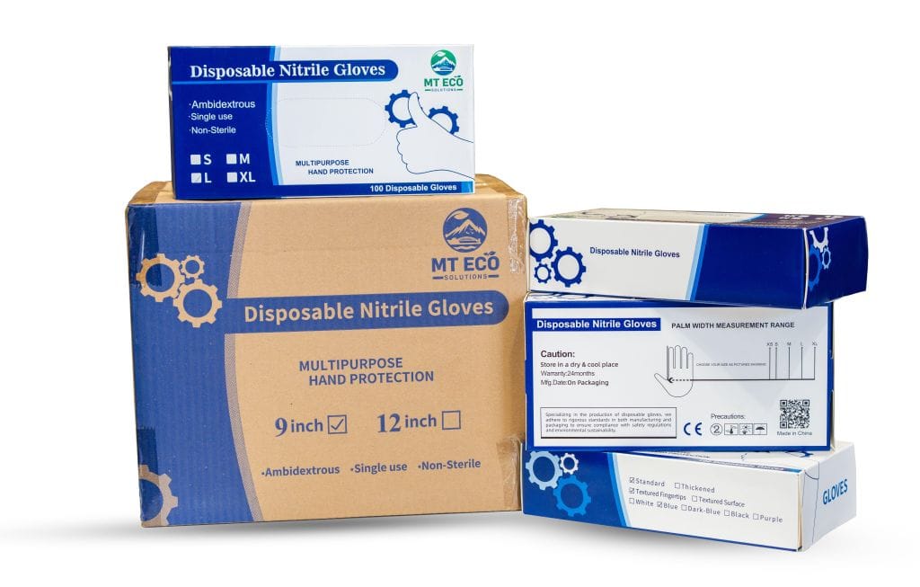 Blue Nitrile Gloves - 1 Box of 100