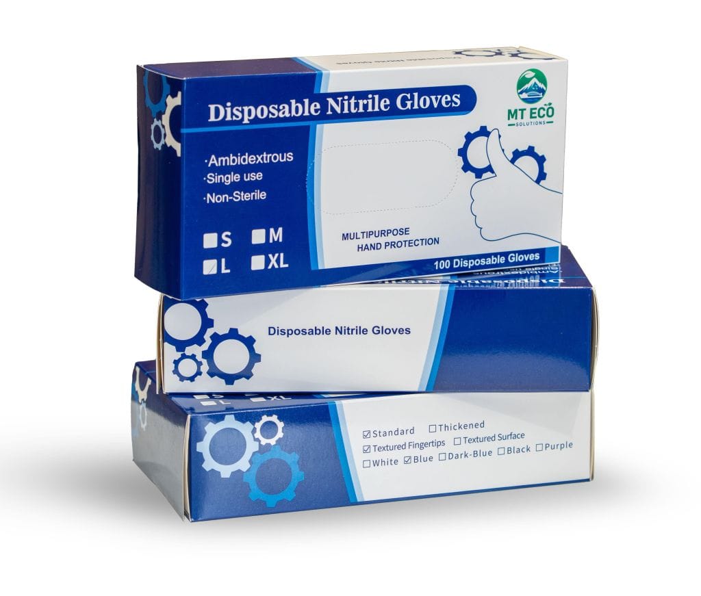 Blue Nitrile Gloves - 1 Box of 100