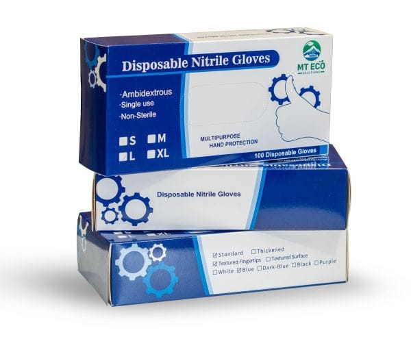 Blue Nitrile Gloves (Medium) - 1 Box of 100 - Image 2