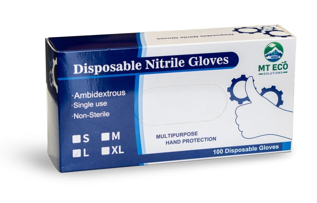 Blue Nitrile Gloves - 1 Box of 100